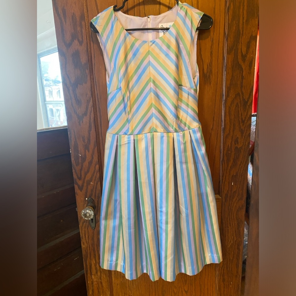 Muticolored pastel party dress with pockets